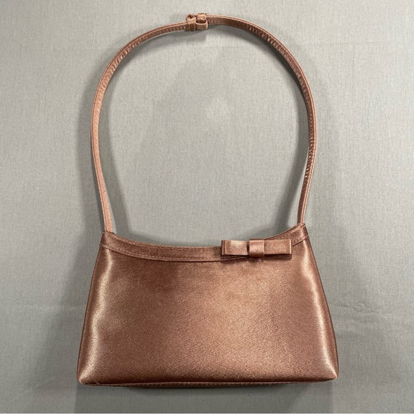 ADORABLE Claire's Y2K Bow Detail Satin-like Occasion Handbag - Picture 3 of 17